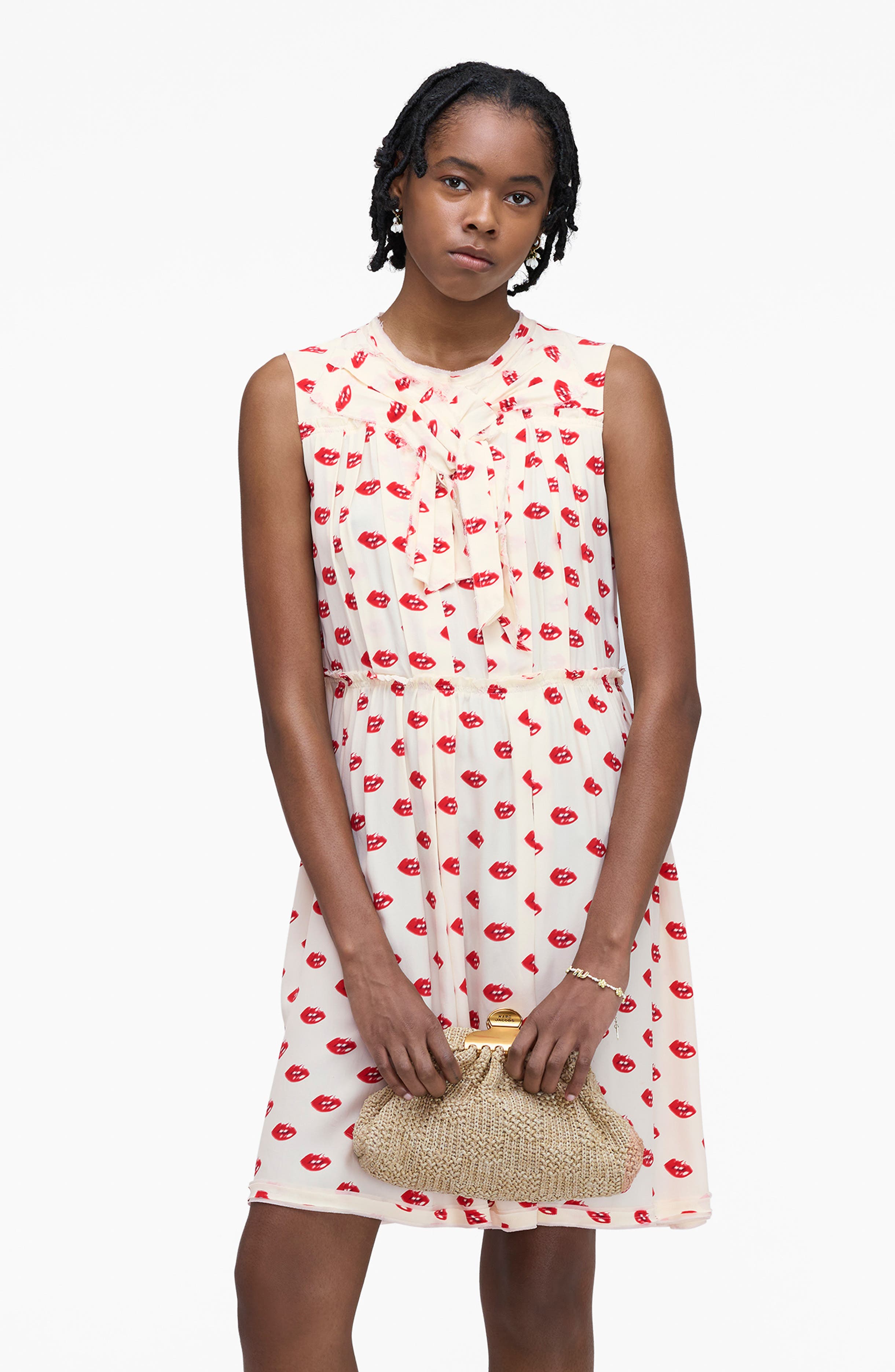 Marc Jacobs The Summer Woven Glam Small Clutch, Alternate, color, Natural