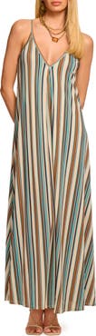 Ramy Brook Clara Stripe Sleeveless Maxi Dress