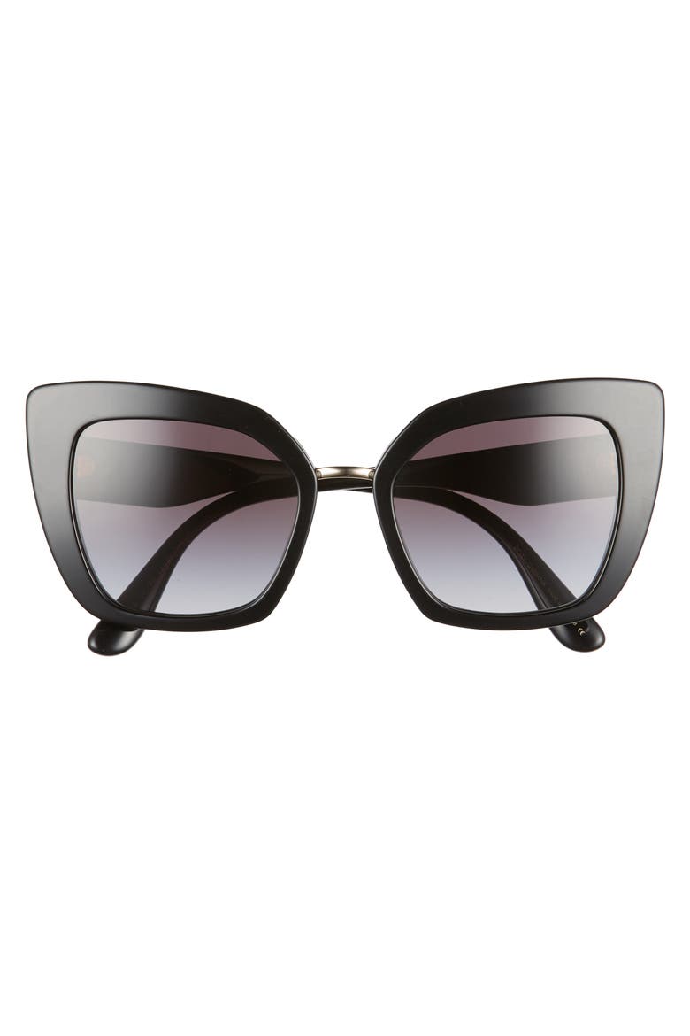 52mm Cat Eye Sunglasses, Alternate, color, BLACK