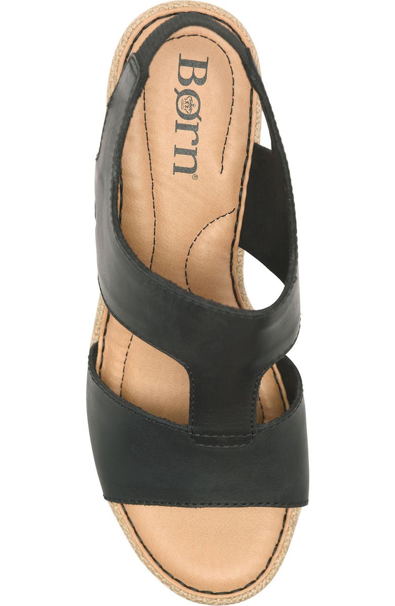 Børn Siene Espadrille Wedge Sandal, Alternate, color, Black Leather