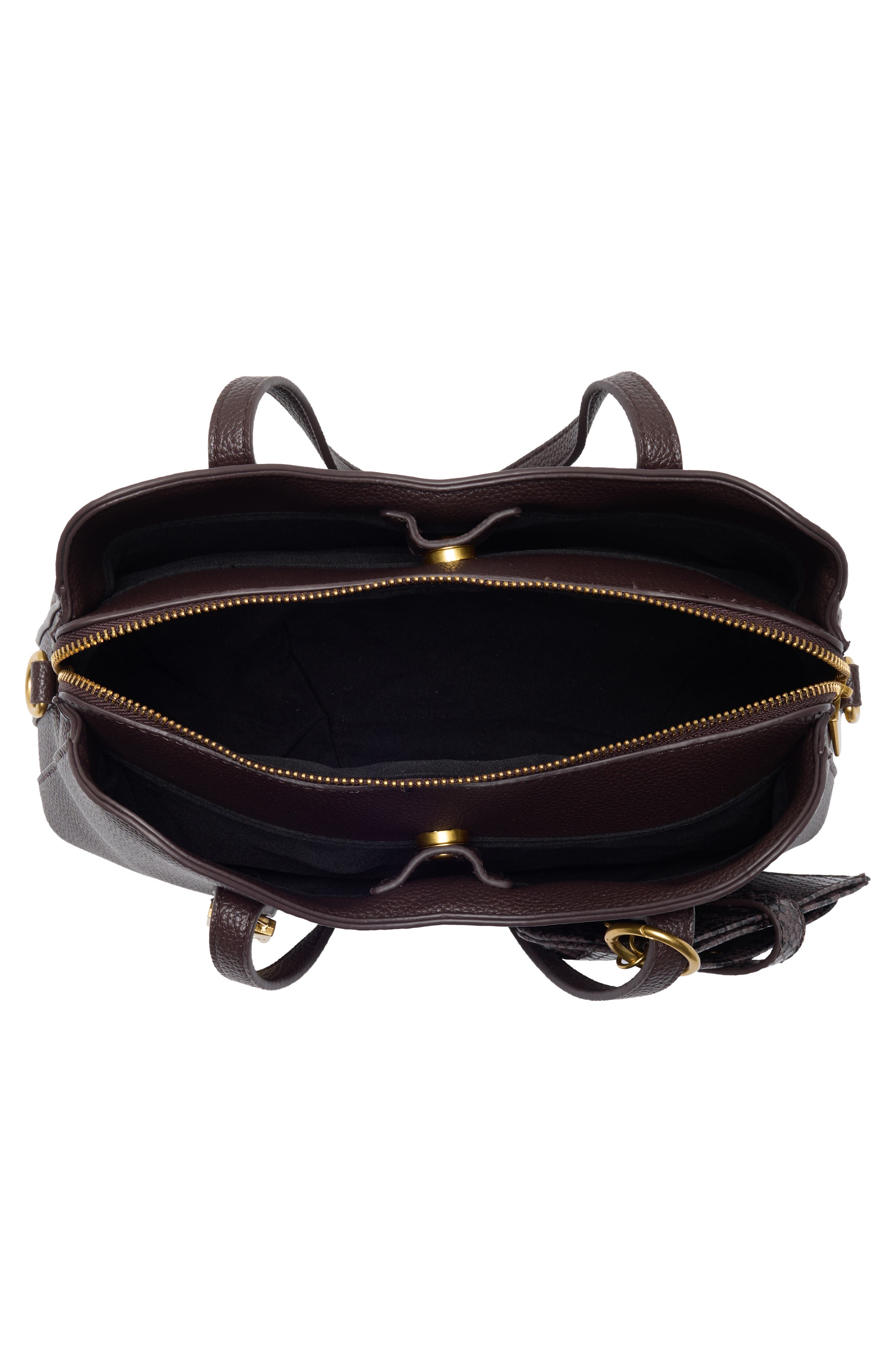 Gemma Faux Leather Satchel, Alternate, color, COCOA