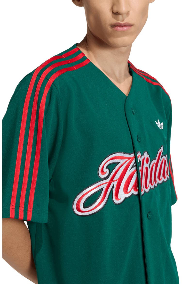 Summer League Varsity Baseball Jersey, Alternate, color, GREEN/ BETTER SCARLET/