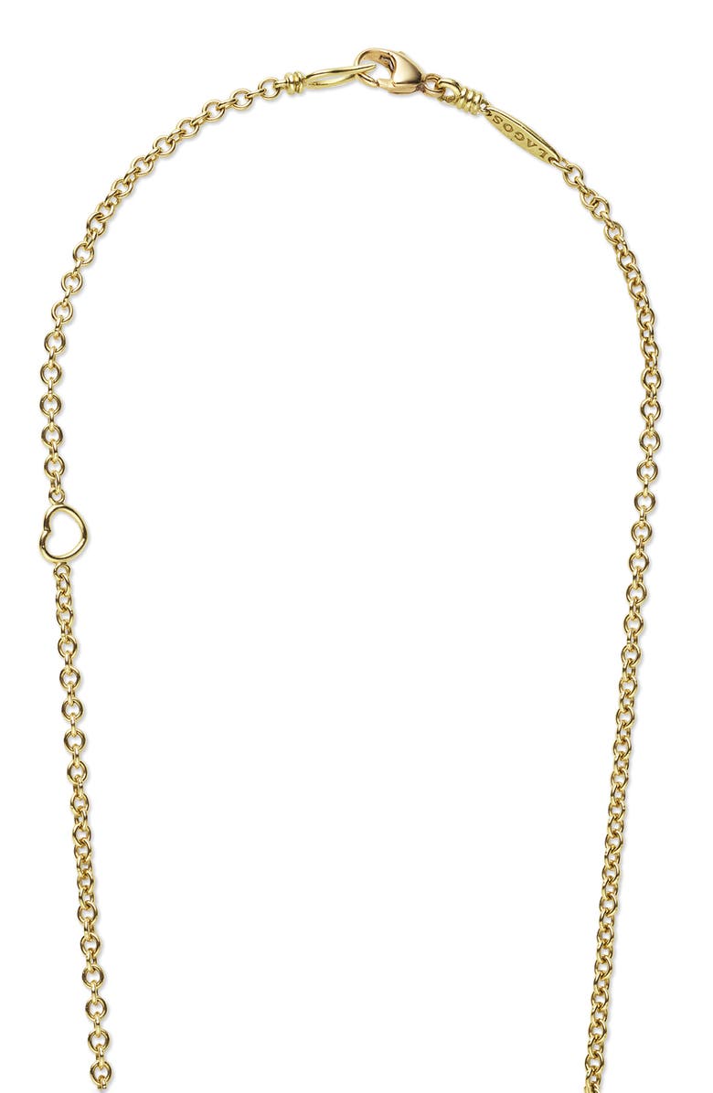 LAGOS 18K Luna Fleur Pearl & Diamond Pendant Necklace, Alternate, color, Gold