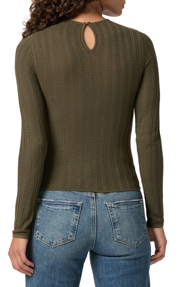 PAIGE Alis Pointelle Knit Top, Alternate, color, Dark Army