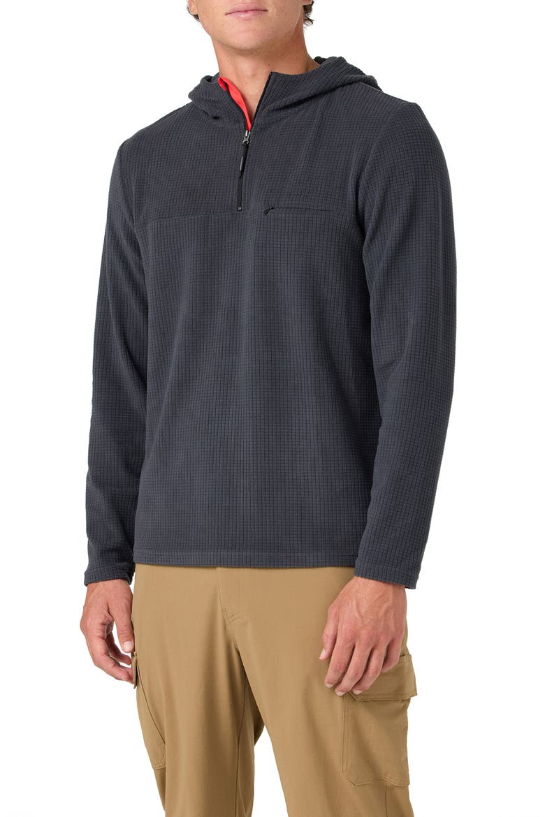 Traveler Textured Fleece Hoodie, Alternate, color, PHANTOM