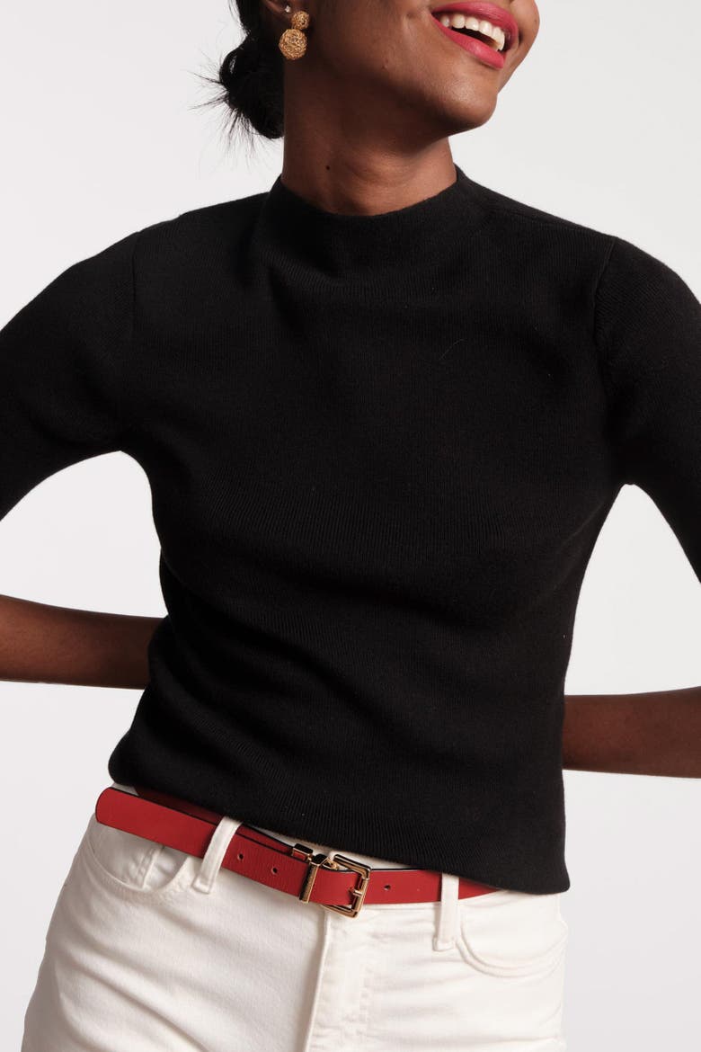 Marie Sweater Solid Cotton, Alternate, color, Black