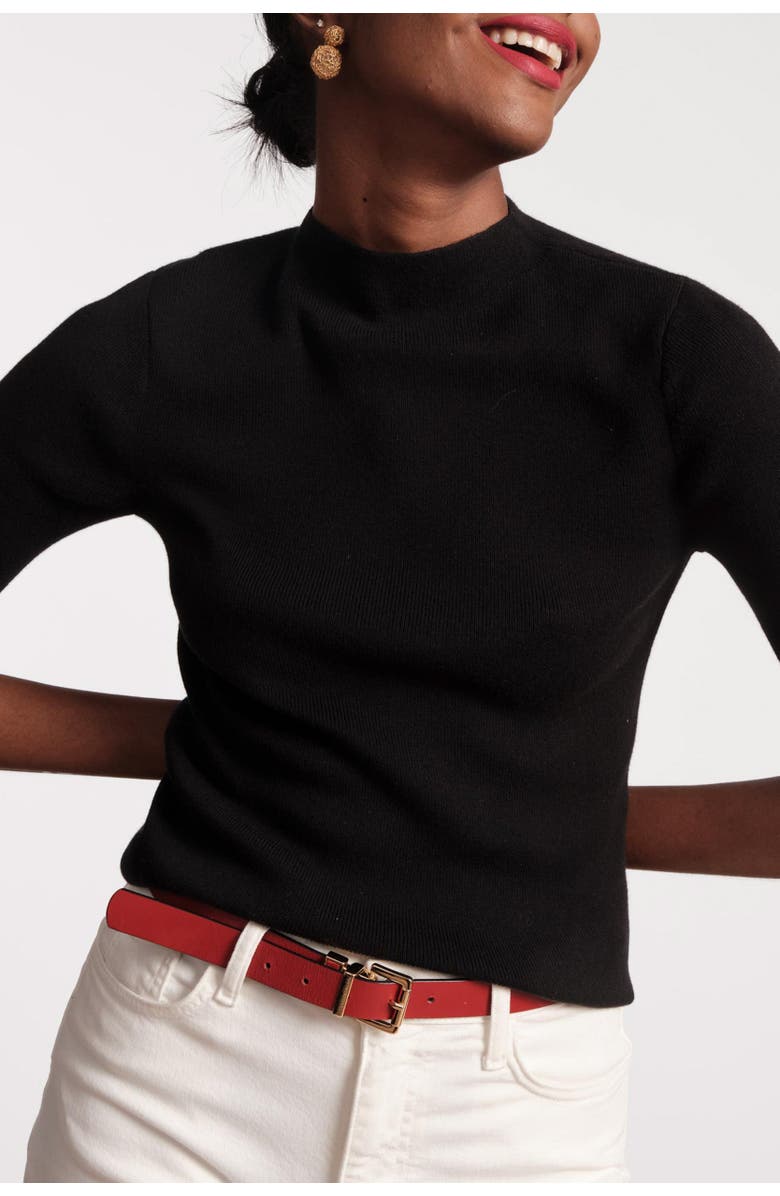 Frances Valentine Marie Sweater Solid Cotton, Alternate, color, Black