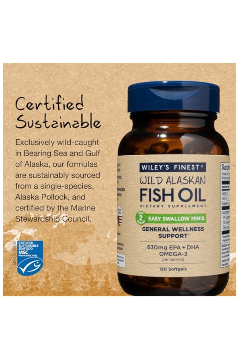 Easy Swallow Omega-3 Fish Oil Mini Softgels 120 mini softgels,, Alternate, color, None