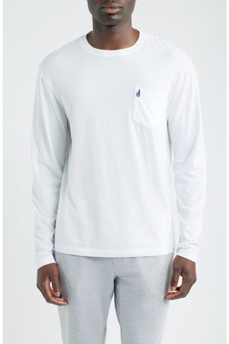 Surfer Dude Long Sleeve Pocket T-Shirt, Main, color, WHITE