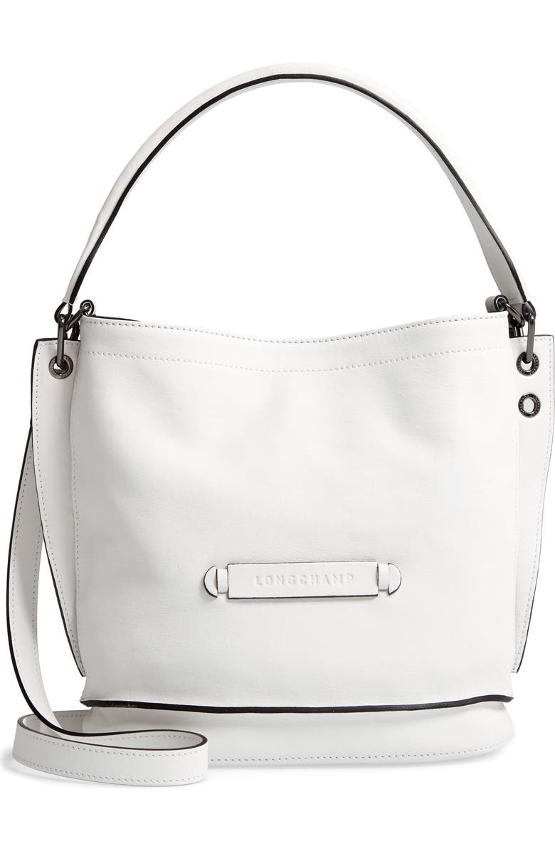 Longchamp '3D' Leather Crossbody Hobo, Main, color,