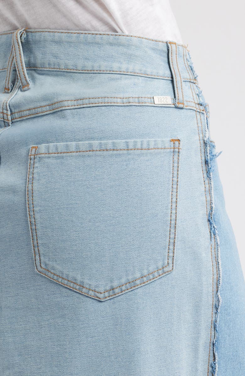 1822 Denim Front Slit Denim Maxi Skirt, Alternate, color, 