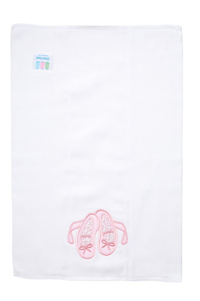 Pretty in Pink Applique Burp Cloth, Alternate, color, Ballet