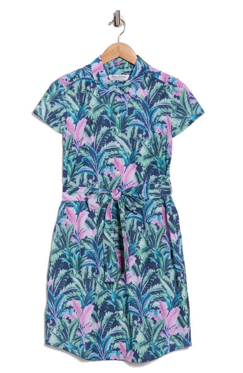 Tommy Bahama Villa Palms Tie Waist Shirtdress, Main, color, 