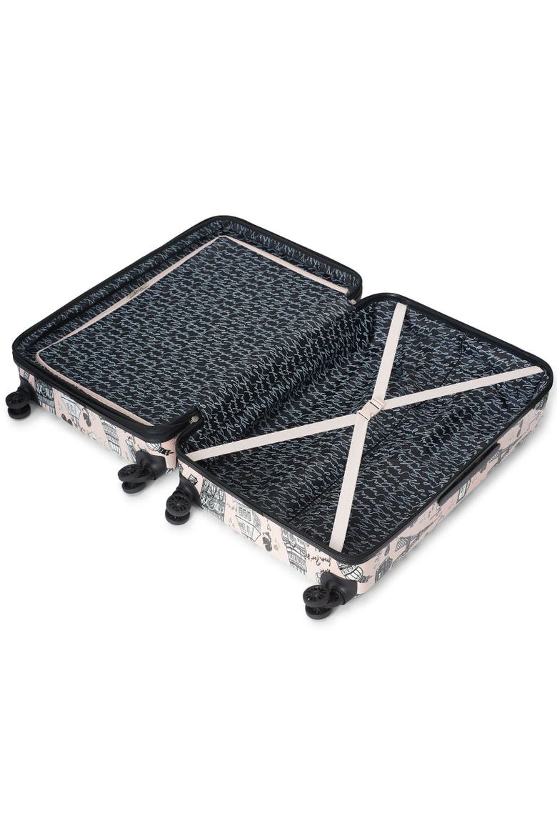 Karl in Paris Upright Suitcase, Alternate, color, Pink/Black