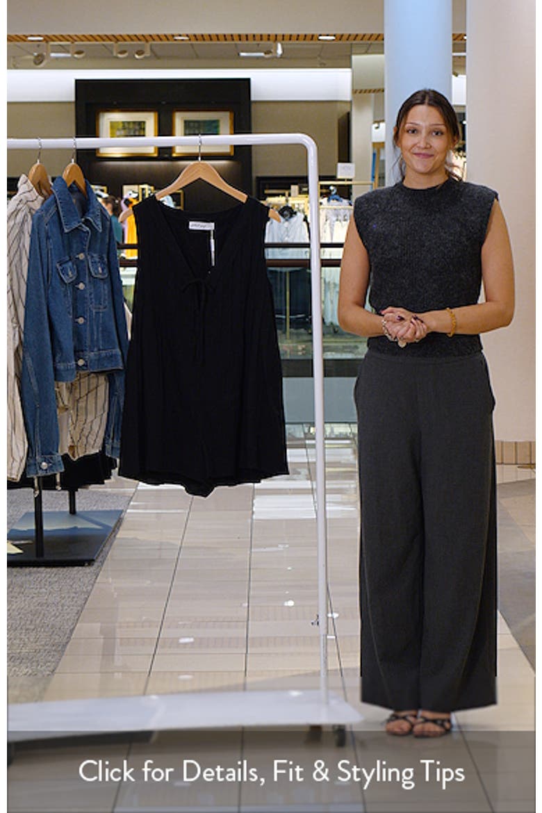 Sleeveless Cotton Tie Front Romper video
