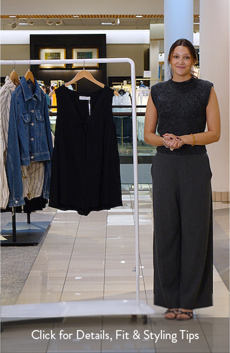 Sleeveless Cotton Tie Front Romper, sales video thumbnail