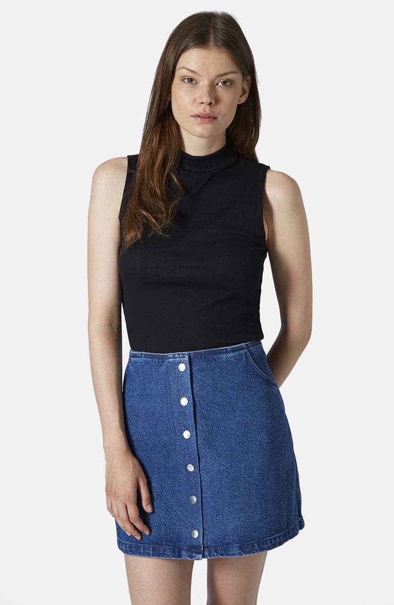 Topshop Sleeveless Funnel Top, Main, color,