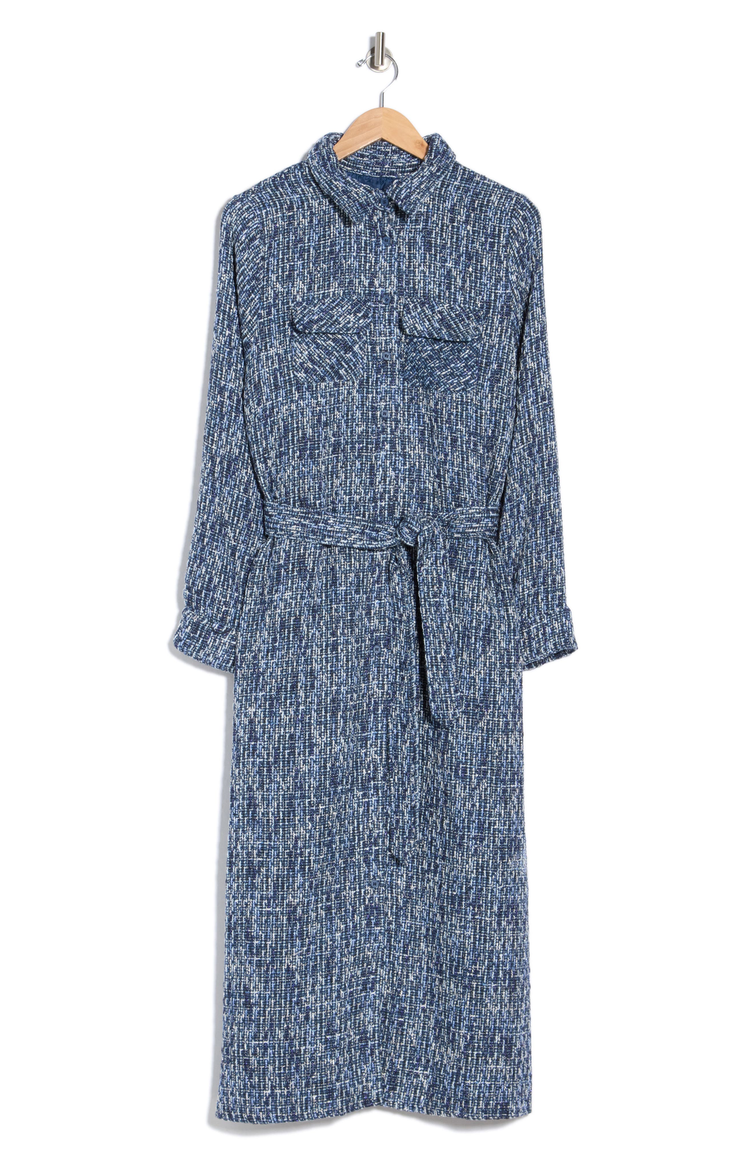 Oakley Long Sleeve Tweed Shirtdress