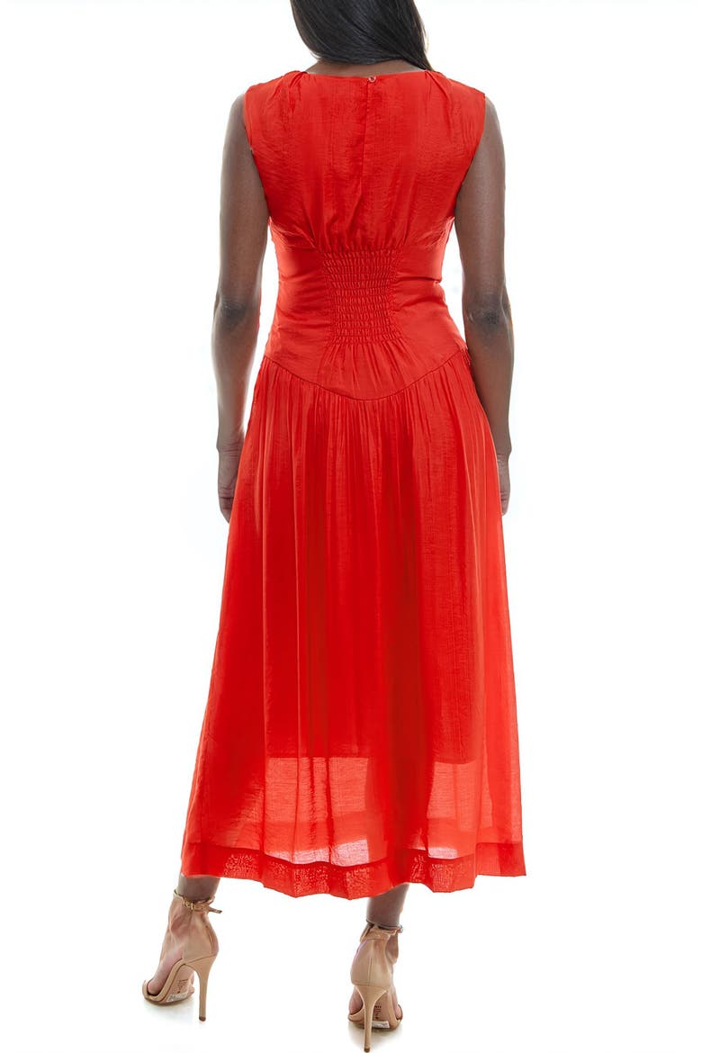 Drop Waist Midi Dress, Alternate, color, FLAME SCARLET