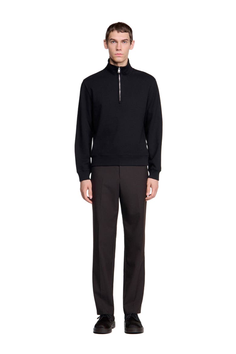 Boxy sweater with standing collar, Main, color, Black