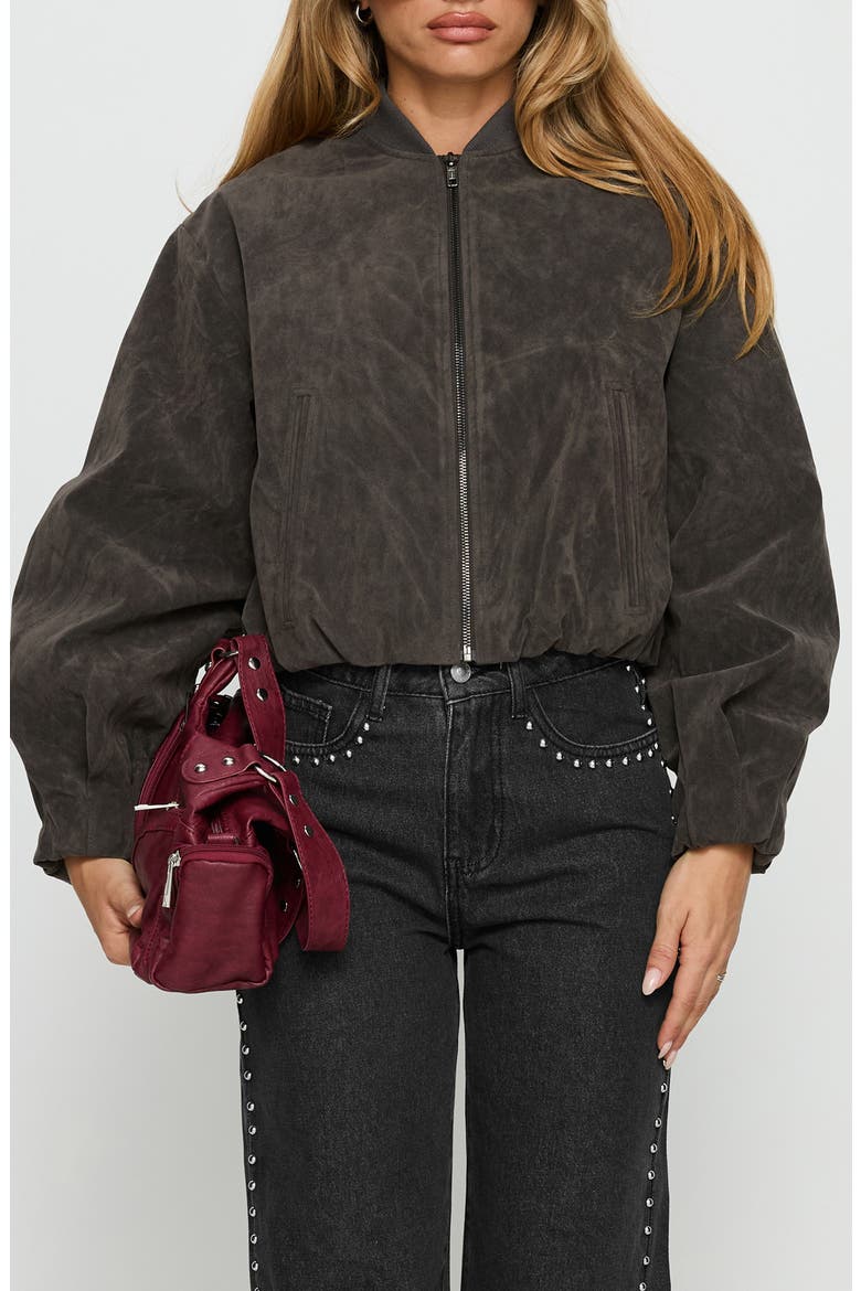 Mastery Faux Suede Jacket, Main, color, CHARCOAL