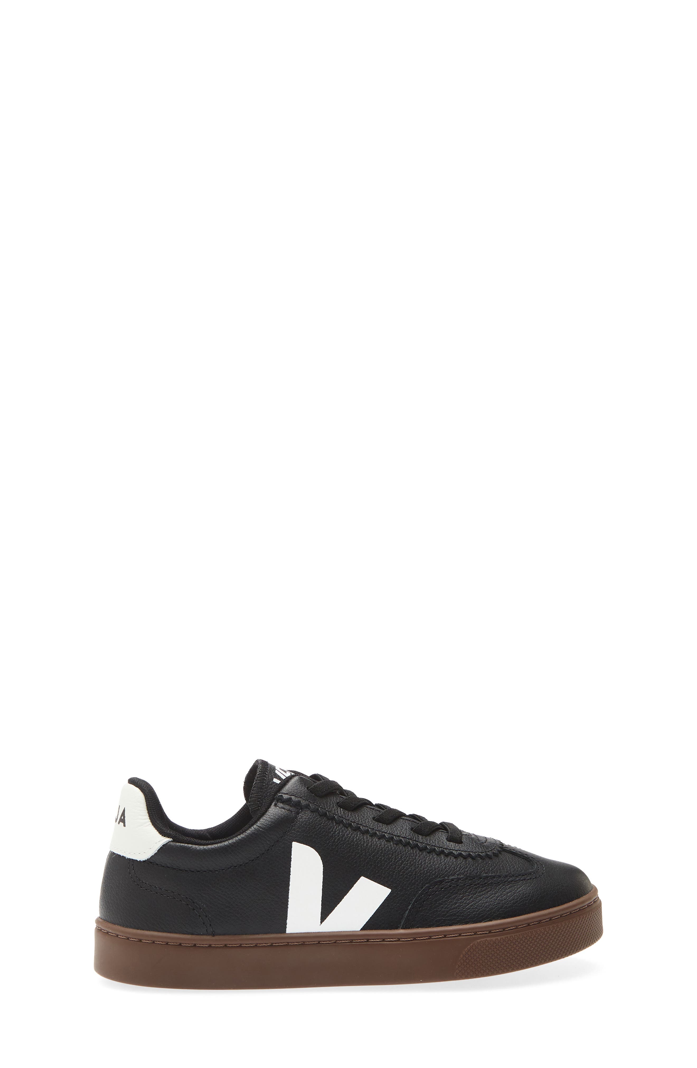 Kids' Volley Elastic Lace Sneaker, Alternate, color, BLACK WHITE BARK