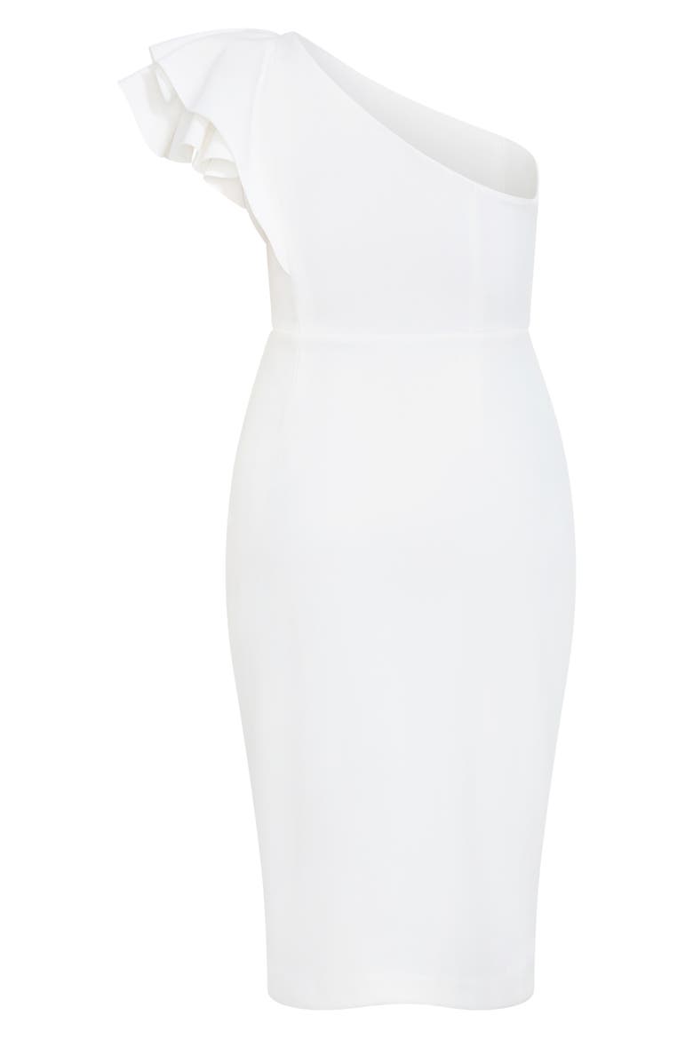 Milani One-Shoulder Cocktail Dress, Alternate, color, IVORY