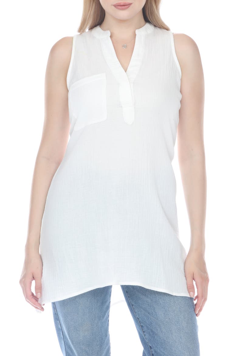 Sleeveless Tunic, Main, color, WHITE