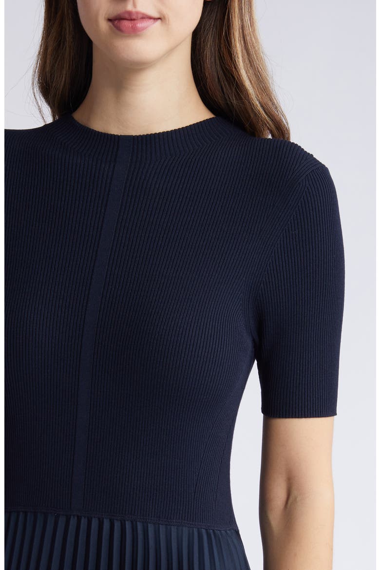 Fadrid Ribbed Pleated A-Line Dress, Alternate, color, DK BU