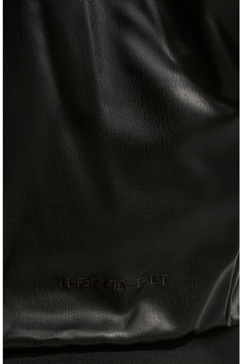 Faux Leather Bomber Jacket, Alternate, color, BLACK/ BLACK