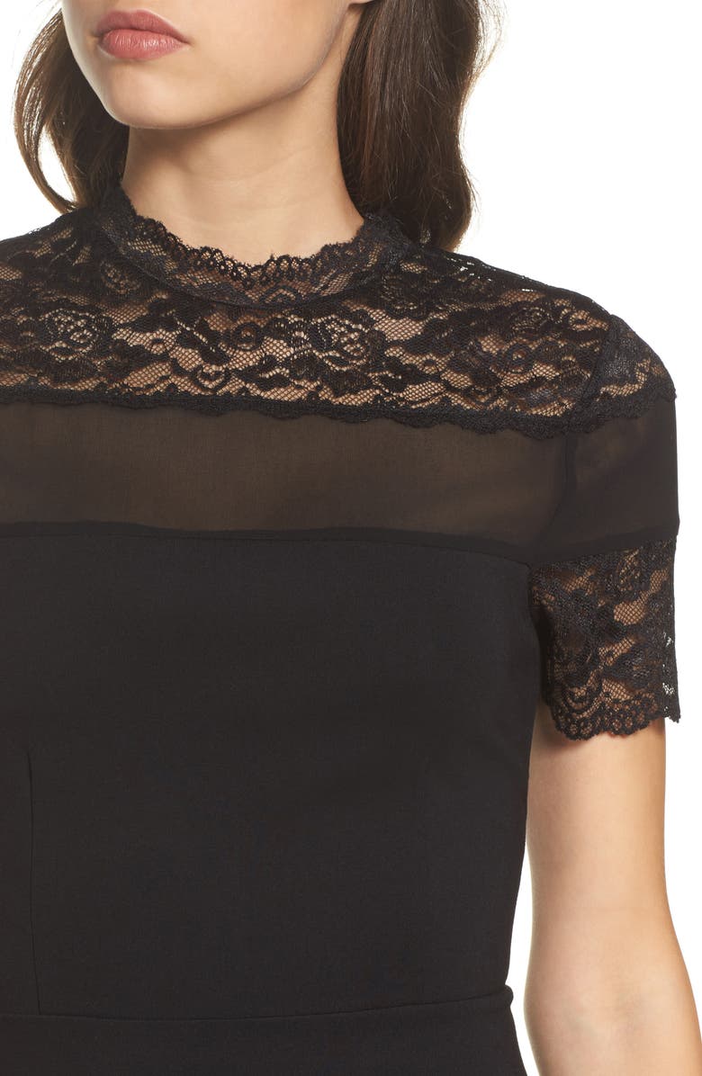 Felicity & Coco Katherine Lace Fit & Flare Dress, Alternate, color, Black