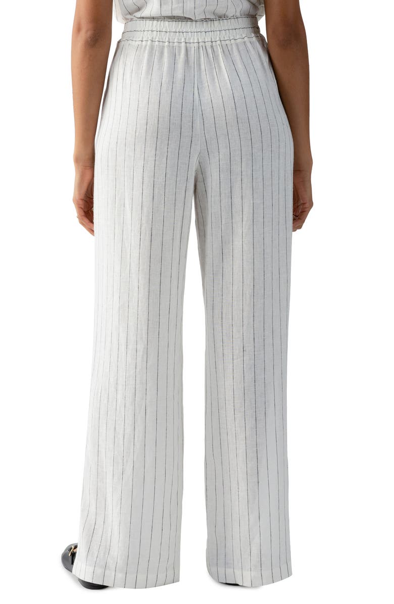 Sanctuary Oceanfront Stripe Linen Blend Pull-On Pants, Alternate, color, 