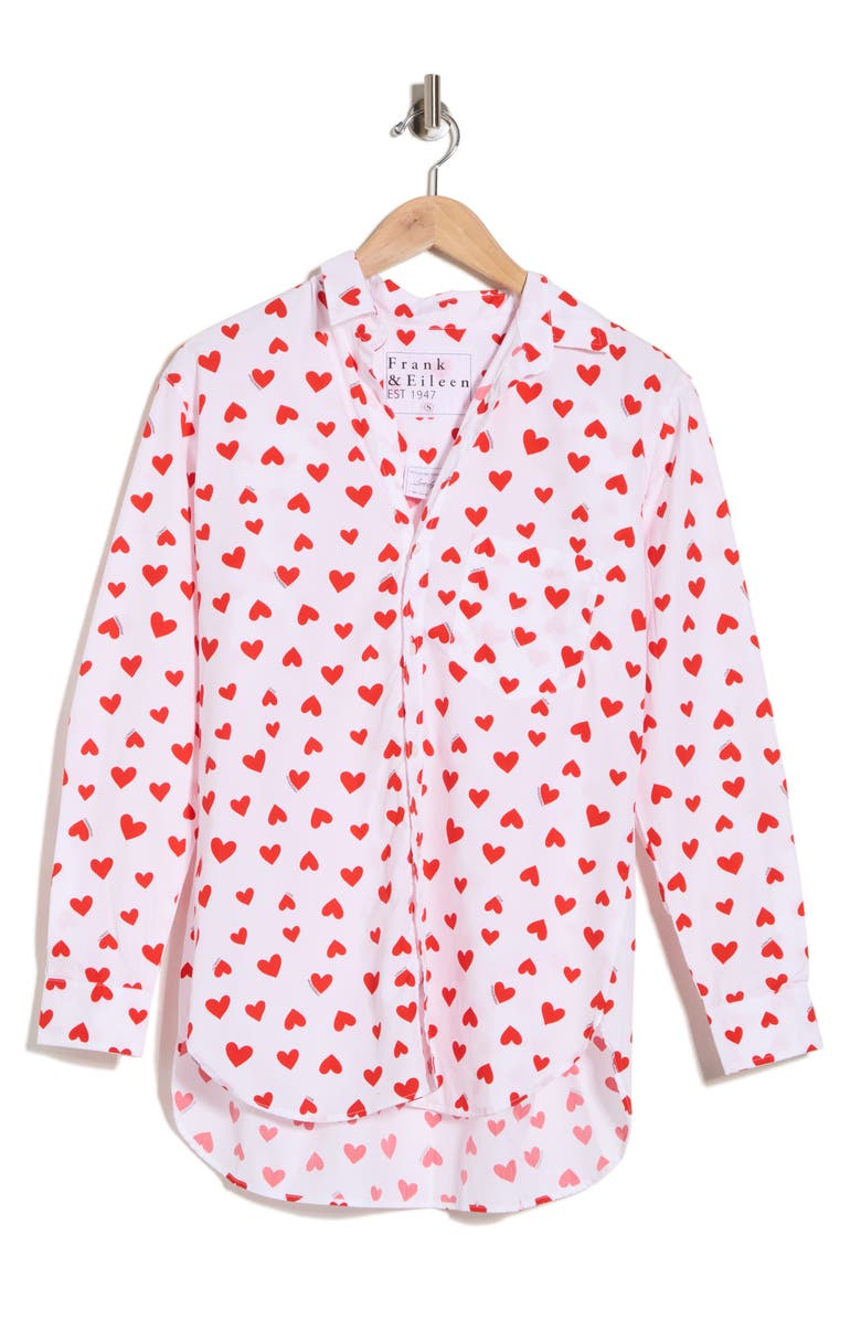 Frank & Eileen Boyfriend Cotton Button-Up Shirt, Main, color, Hearts
