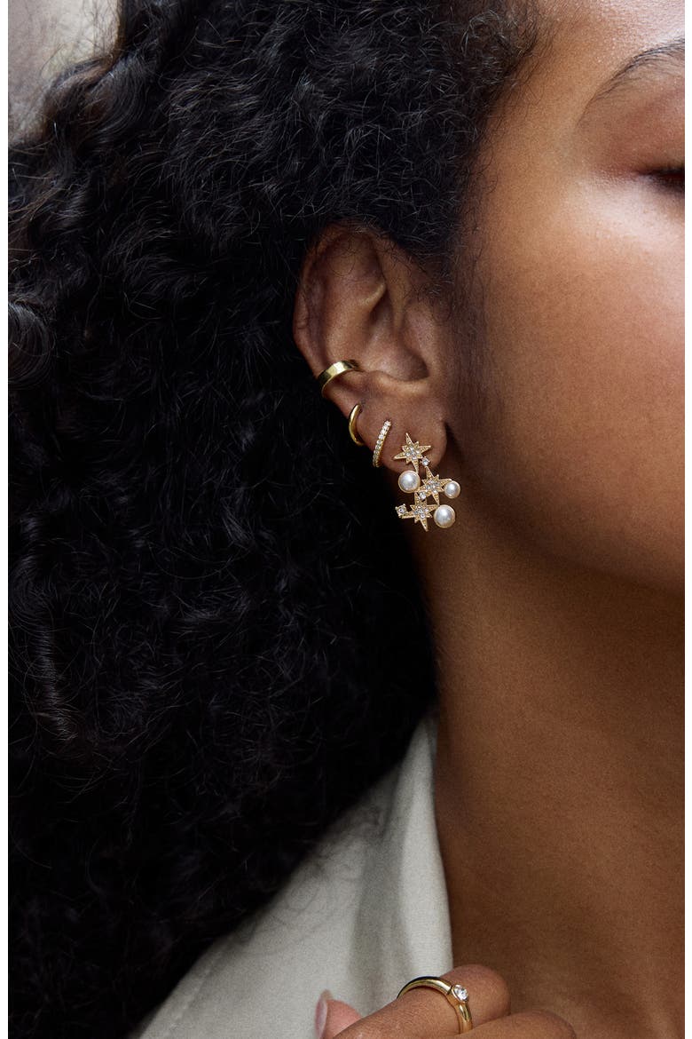 Nora Faux Pearl Drop Earrings, Alternate, color, CLEAR