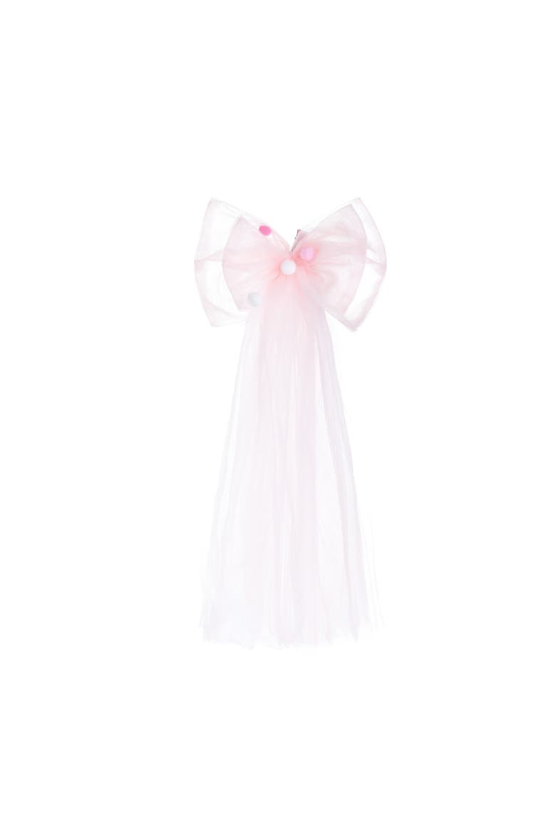 Suvanna Pom-Pom Tulle Dress with Bow Clip, Alternate, color, Pink