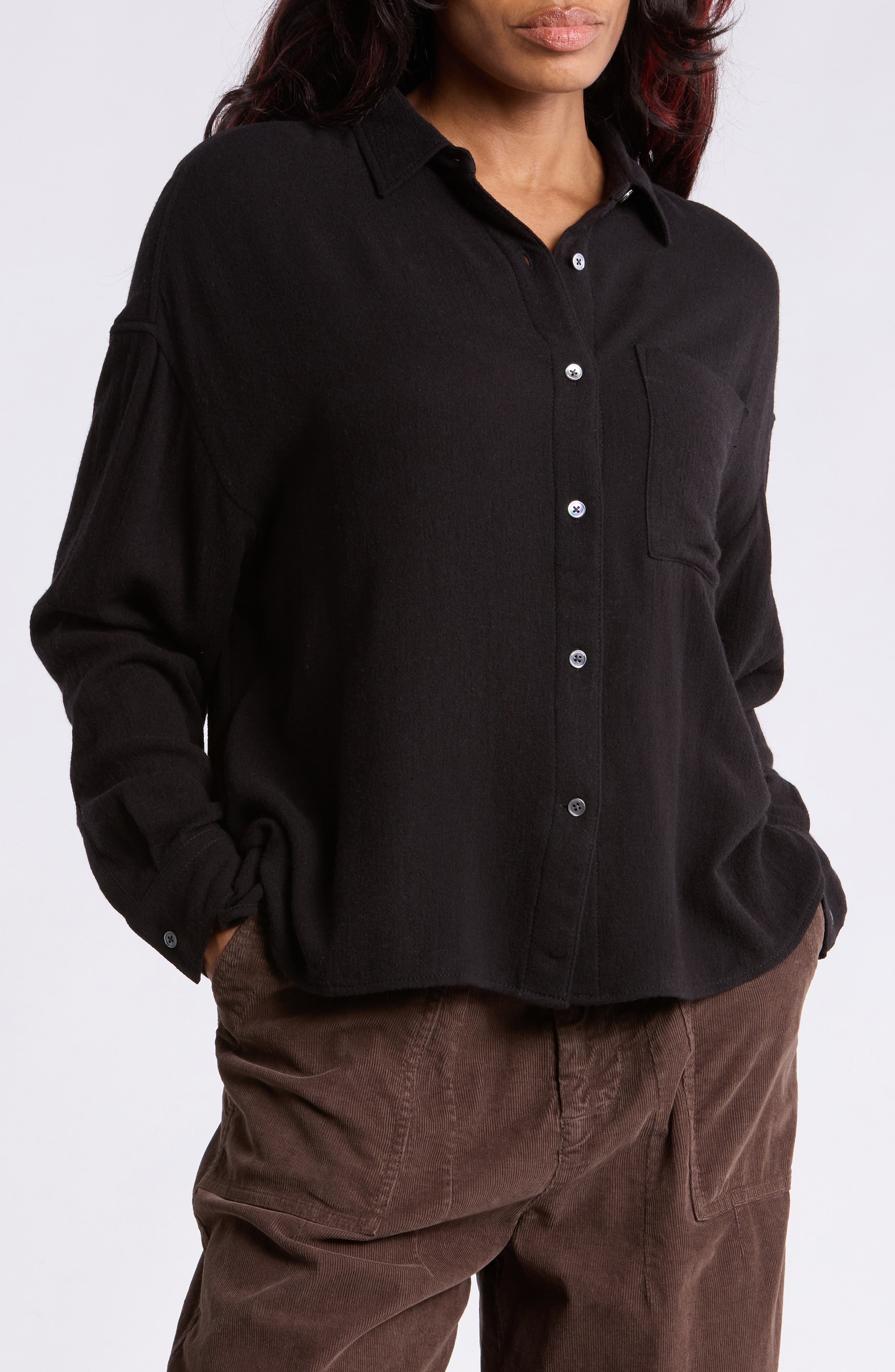 Oversize Long Sleeve Button-Up Shirt