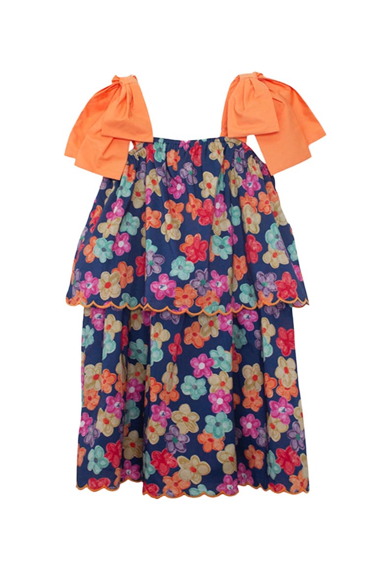 Fiesta Cap Sleeve Dress, Main, color, Orange