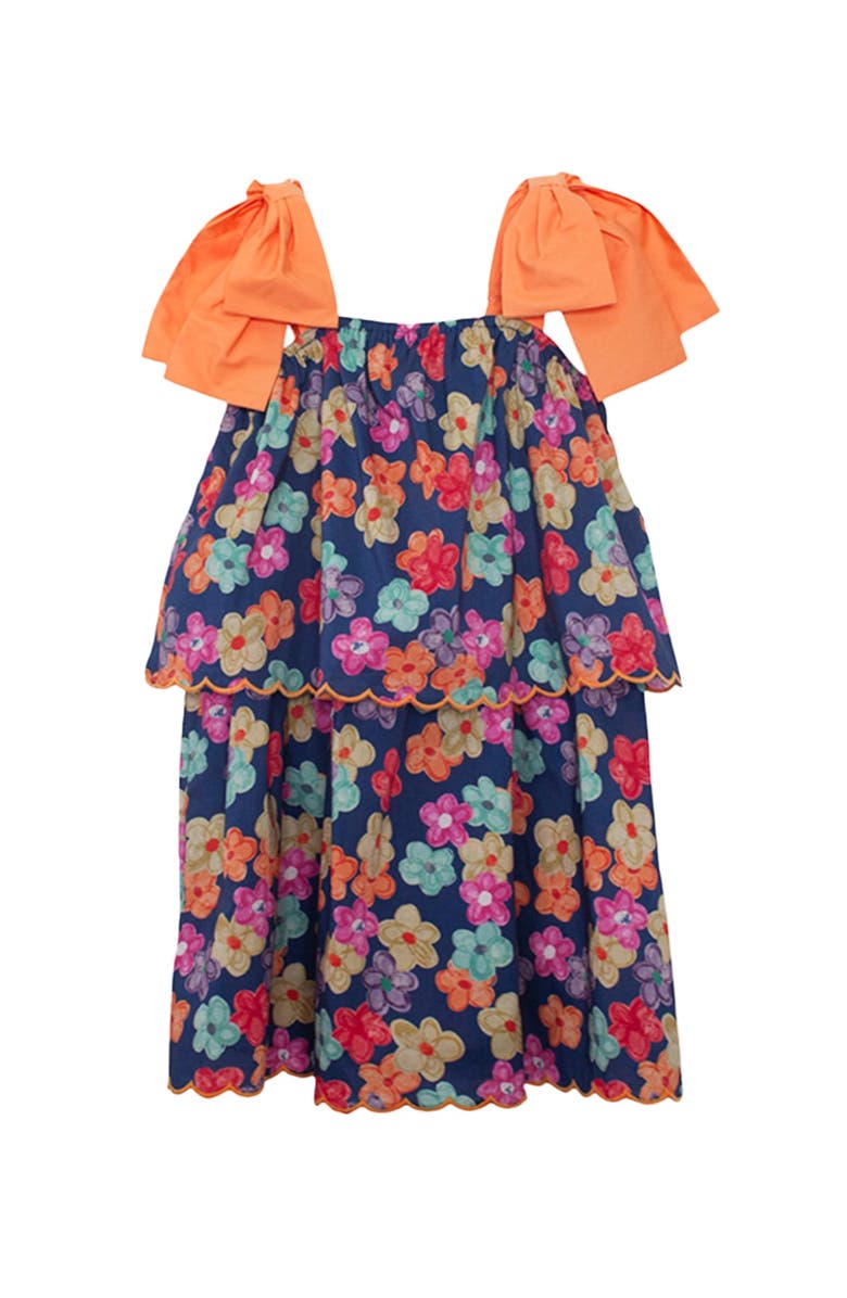 Mabel + Honey Fiesta Cap Sleeve Dress, Main, color, Orange