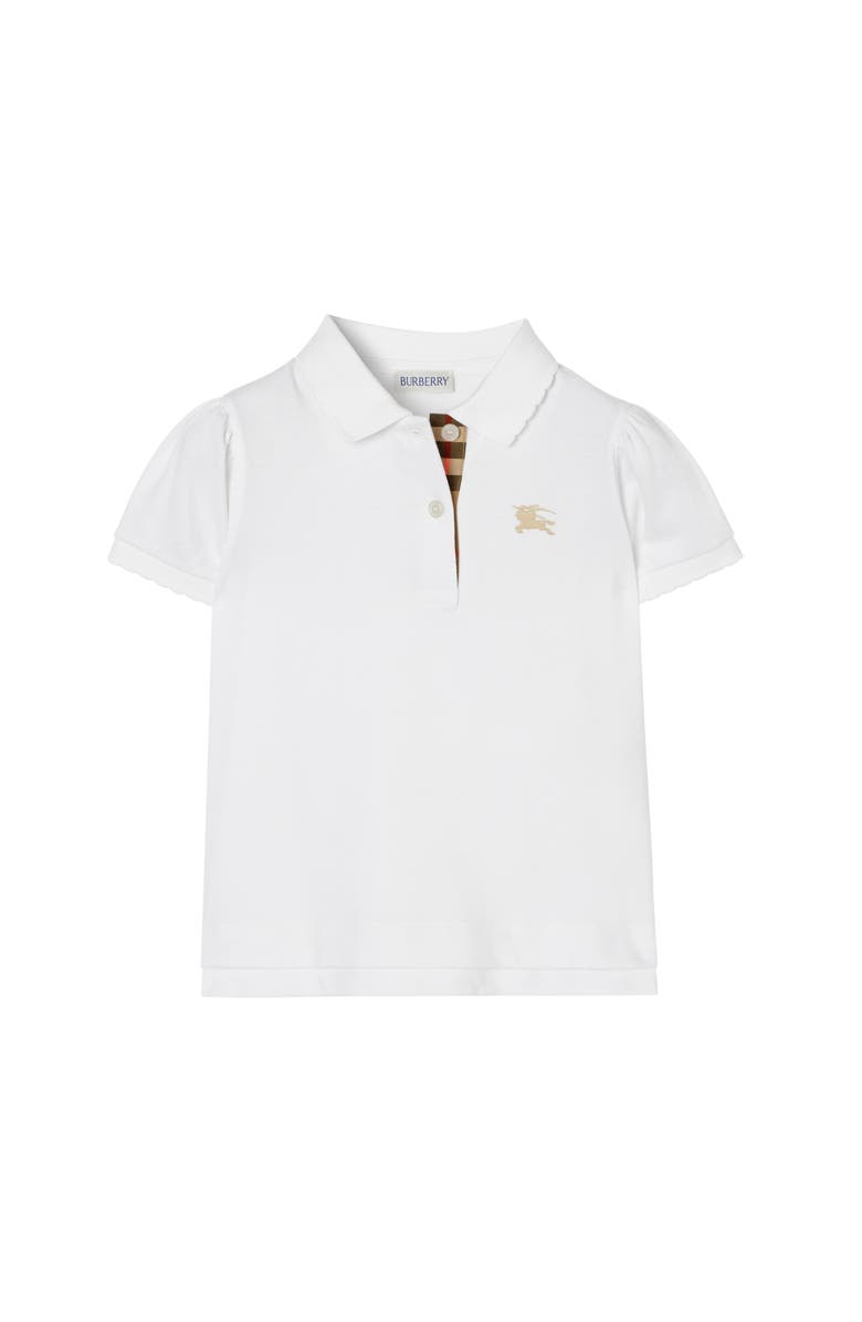 Burberry Kids' Cotton Polo Shirt, Main, color, White
