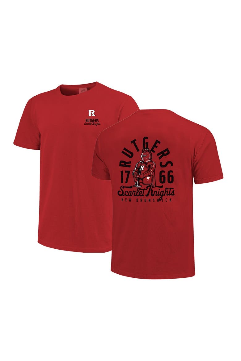 Men's Scarlet Rutgers Scarlet Knights Comfort Colors Mascot Overlay T-Shirt, Main, color, Scarlet