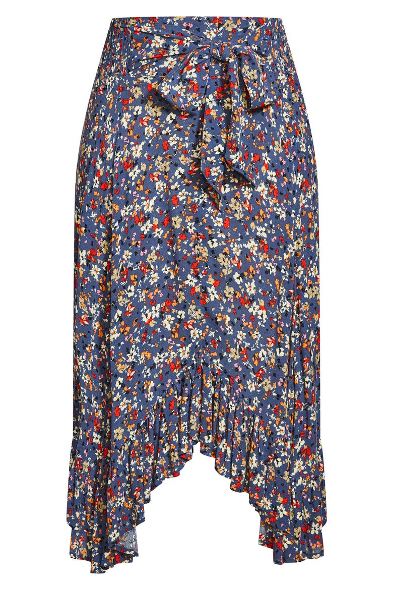 Floral Ruffle Skirt, Alternate, color, DENIM FLORAL