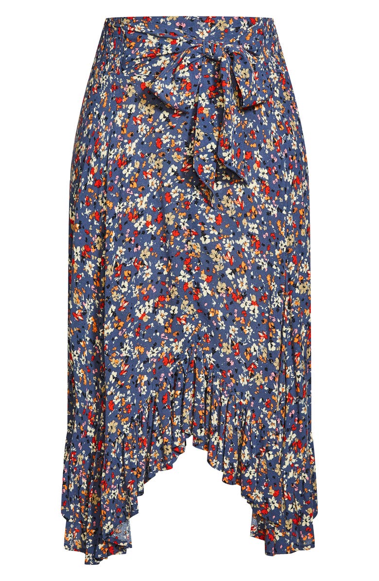 City Chic Floral Ruffle Skirt, Alternate, color, 