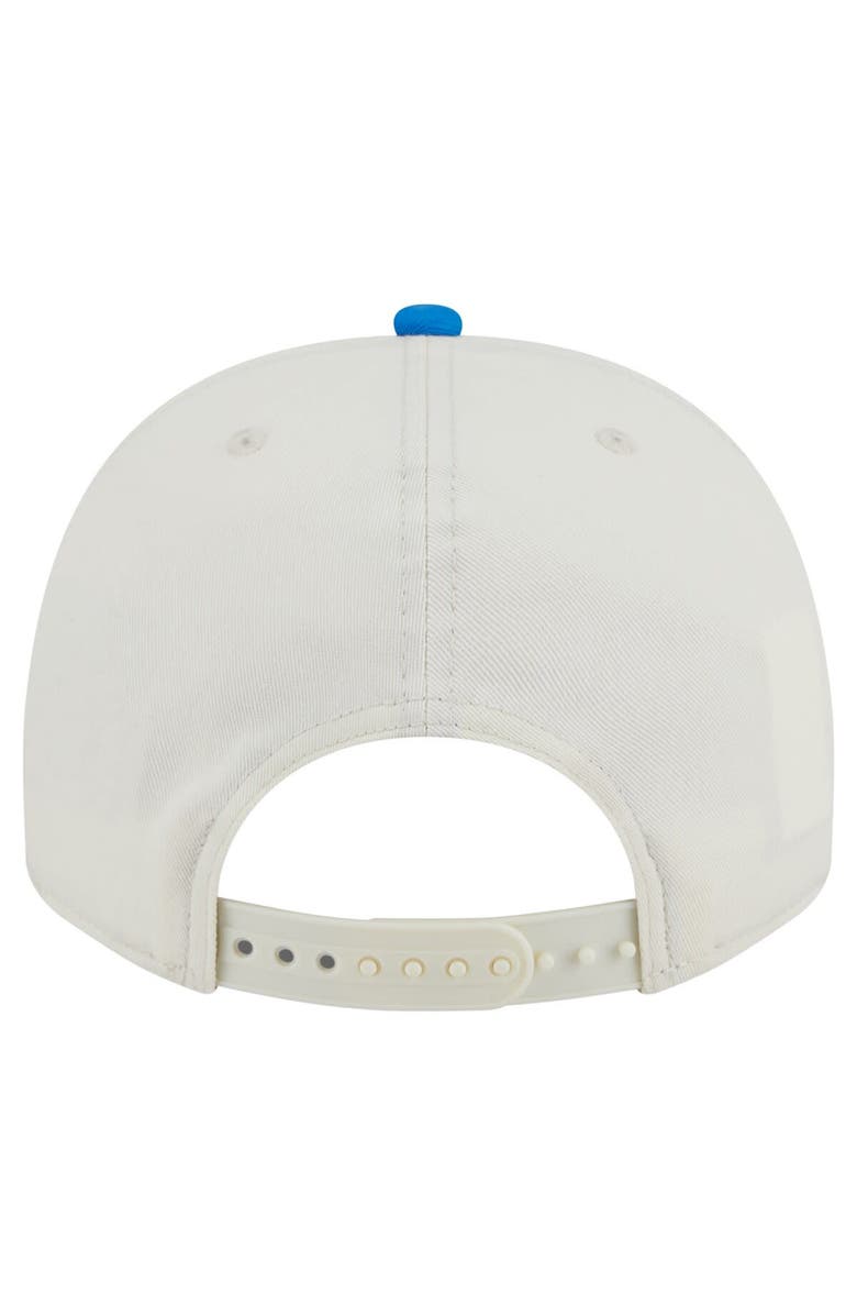 New Era Men
s New Era Cream/Blue Detroit Lions Chainstitch A-Frame 9FIFTY Adjustable Hat, Alternate, color, Cream