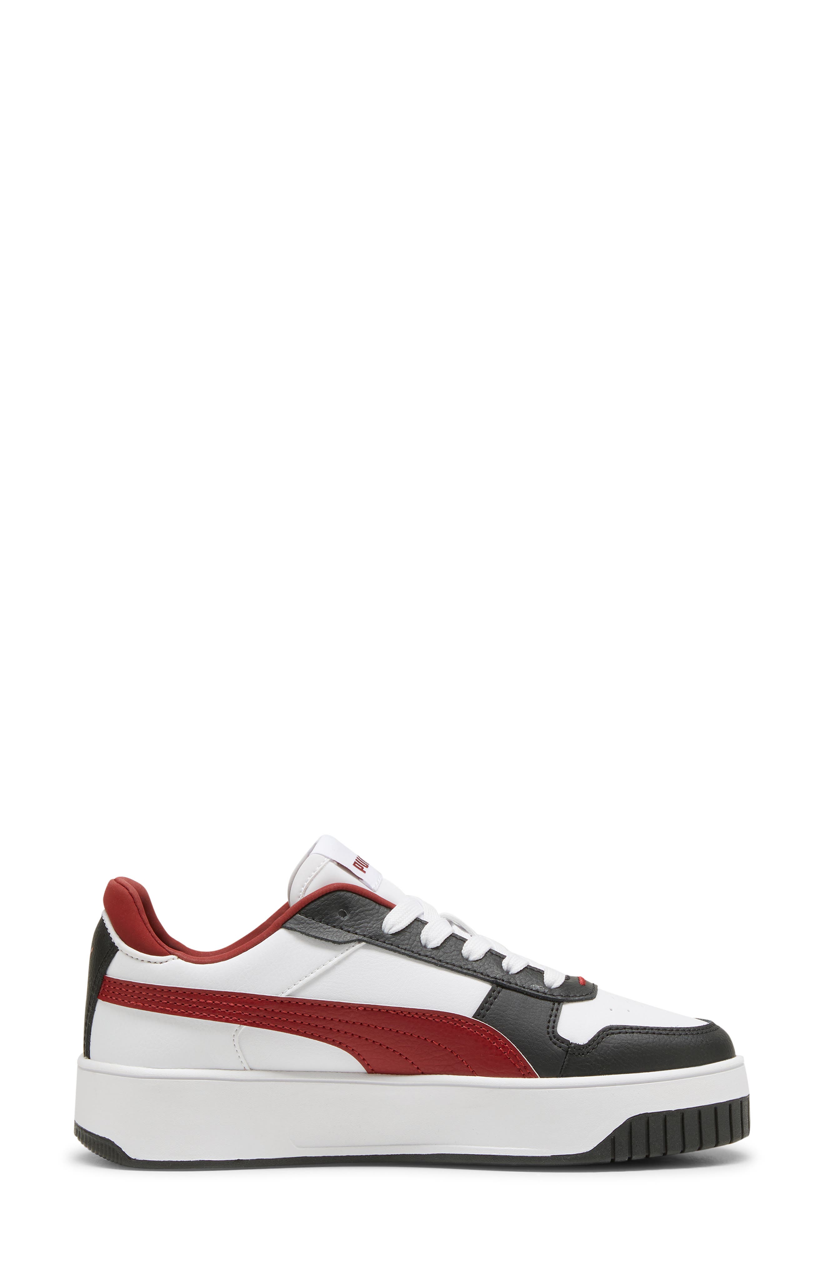 Carina Street Platform Sneaker, Alternate, color, PUMA WHITE-INTENSE RED- BLACK