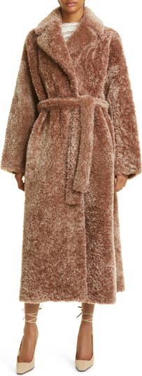 Ulla Johnson Rosetta Belted Genuine Shearling Reversible Coat