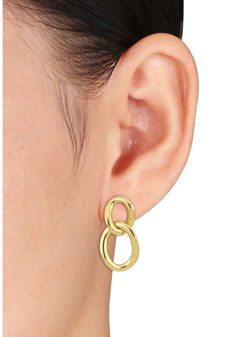 Open Oval Double Link Earrings, Alternate, color, GOLD