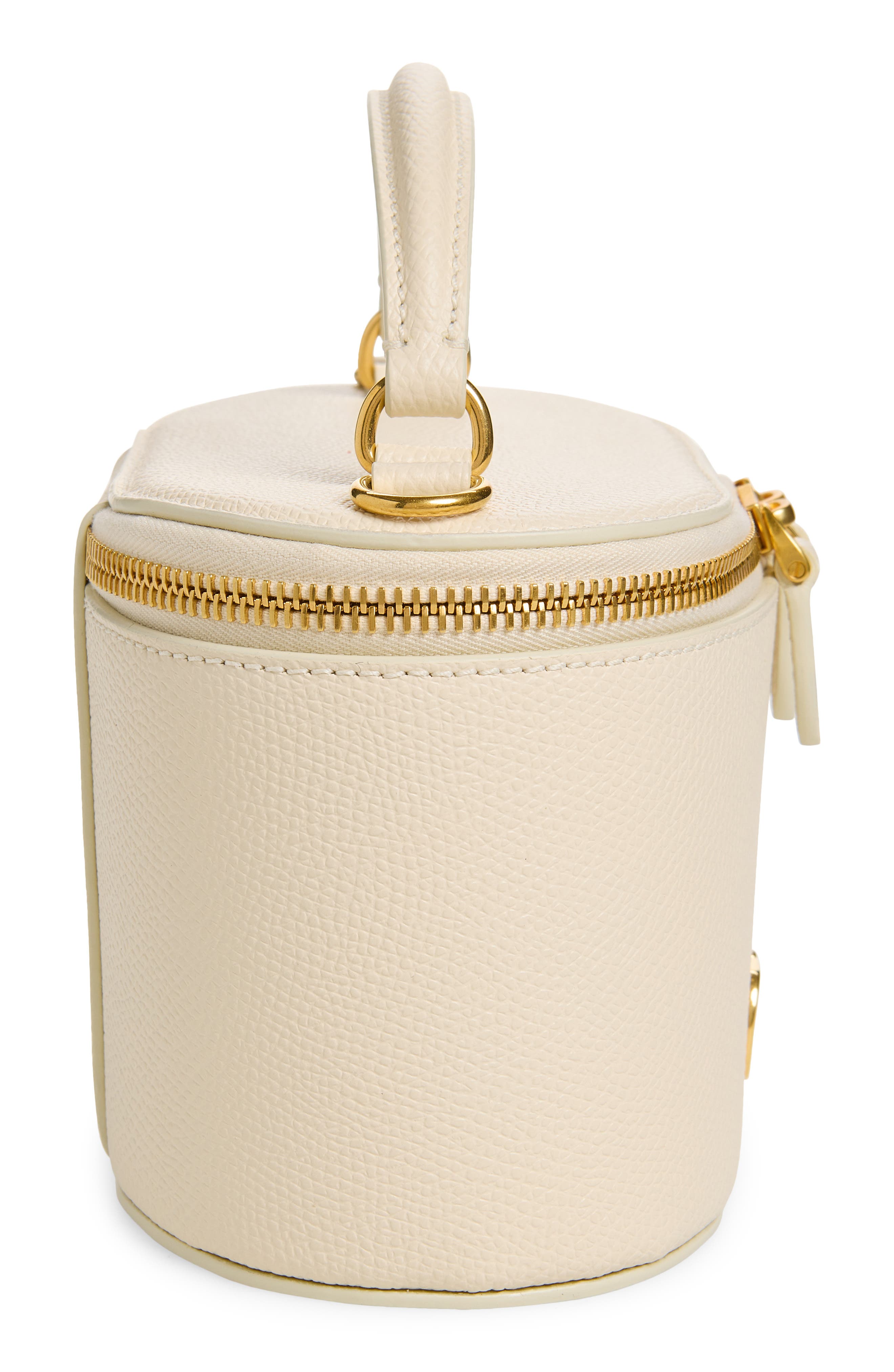 VLOGO Signature Leather Vanity Case, Alternate, color, LIGHT IVORY