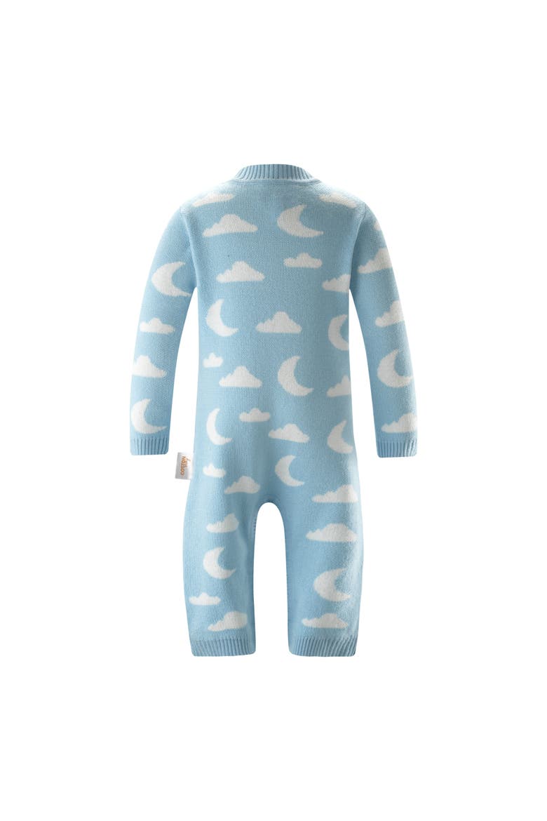 Cloud & Moon Knit Playsuit, Alternate, color, Blue
