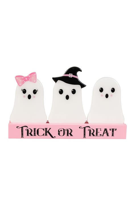 10"L Halloween Wooden Epoxy Ghosts Table Decor
