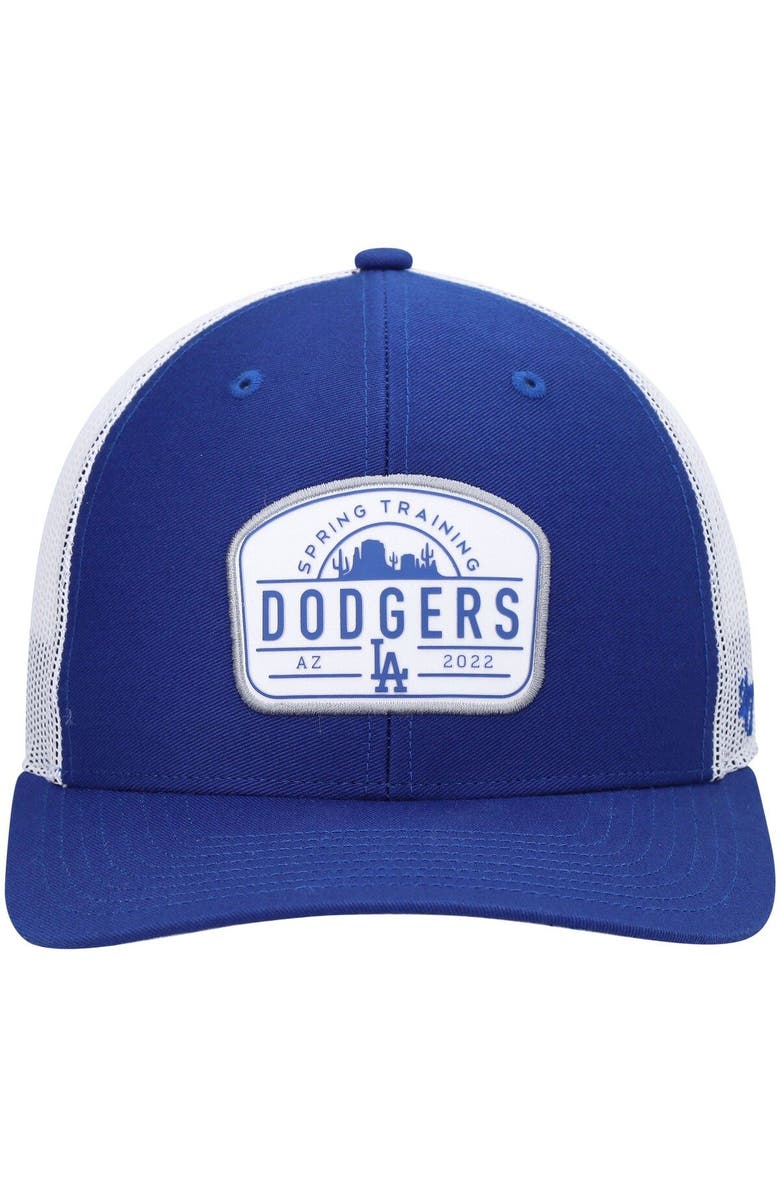 '47 Men's '47 Royal/White Los Angeles Dodgers 2022 Spring Training Panorama Trucker Snapback Hat, Alternate, color, 